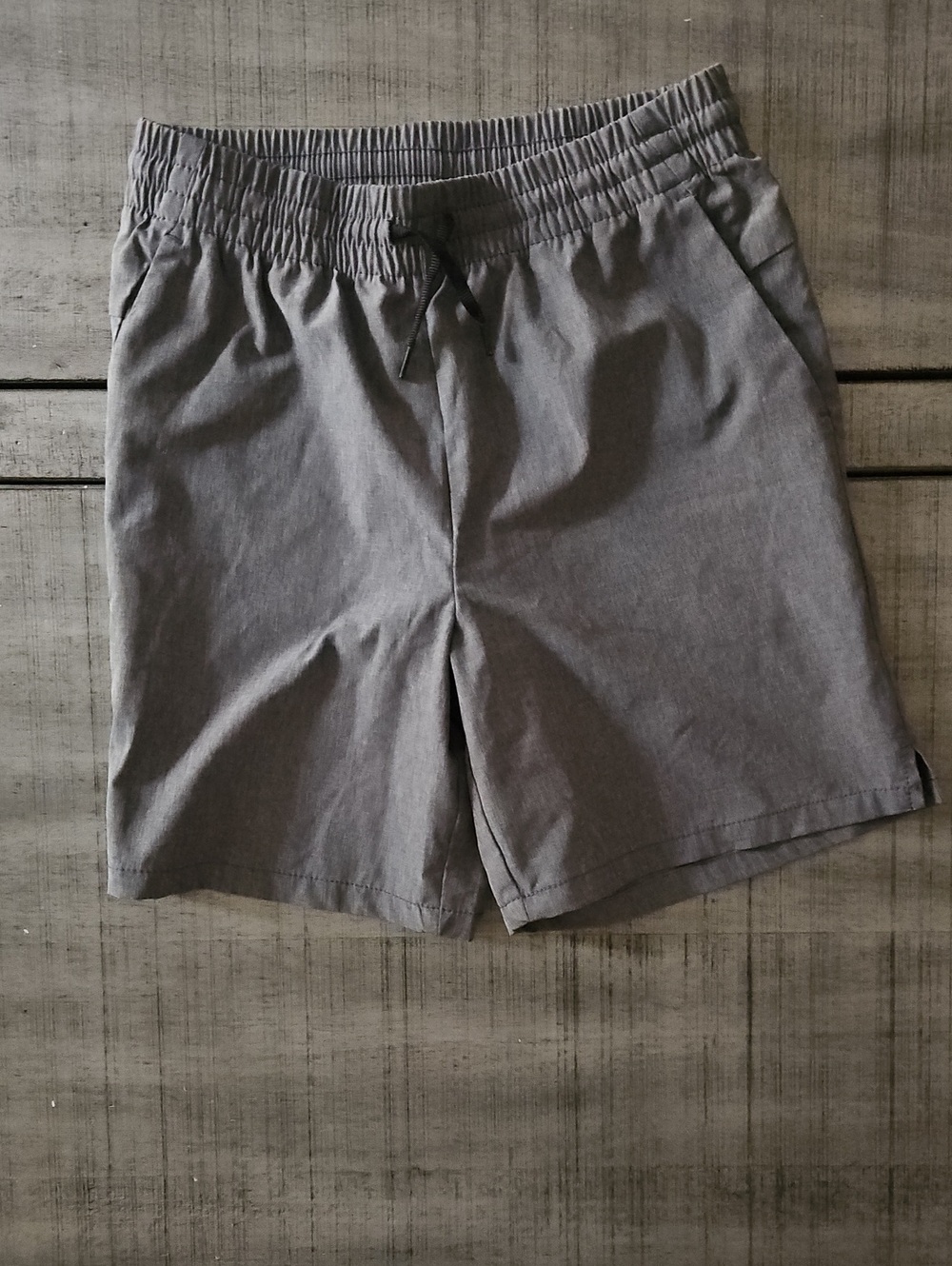 Men's Gray Elastic Waist Drawstring Shorts